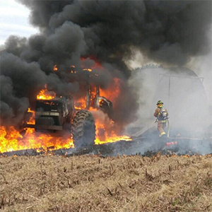 Tractor on Fire